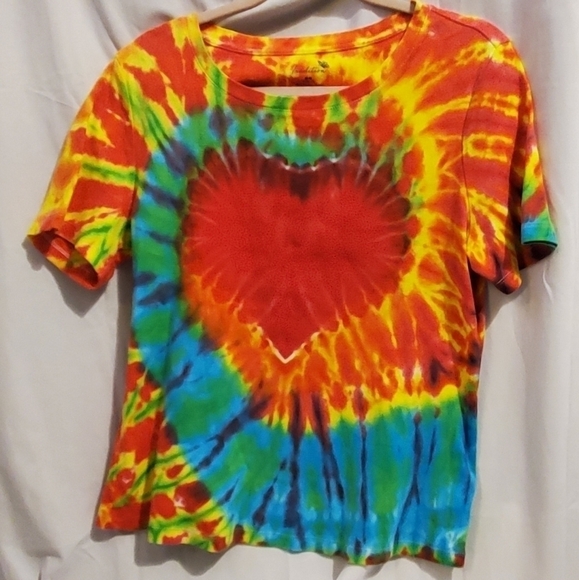 Tradition Multicoloured Tie-dye Heart T-shirt Medium - Picture 2 of 5